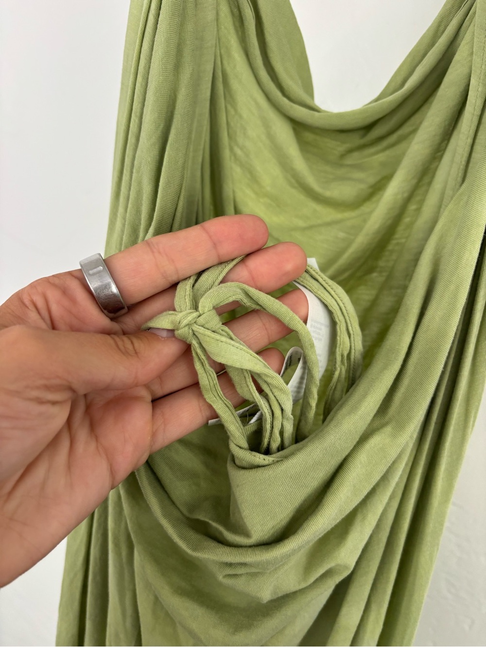 Acne Olive Green Draped Mini Dress - Picture 4 of 5